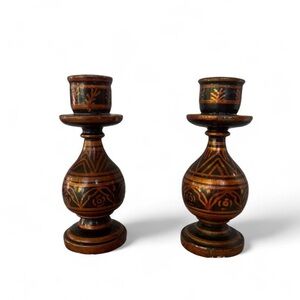 Elegant Brown Candle Holders
